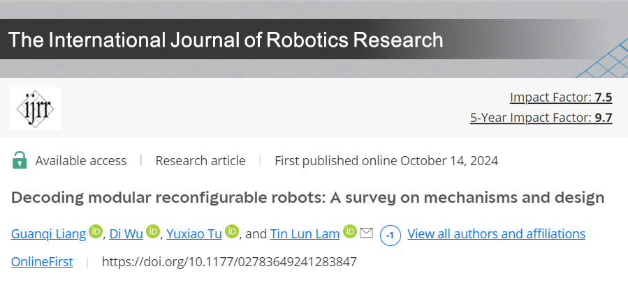 ​变形通用机器人？ IJRR顶刊深度解析模块化自重构机器人前世今生(图1)